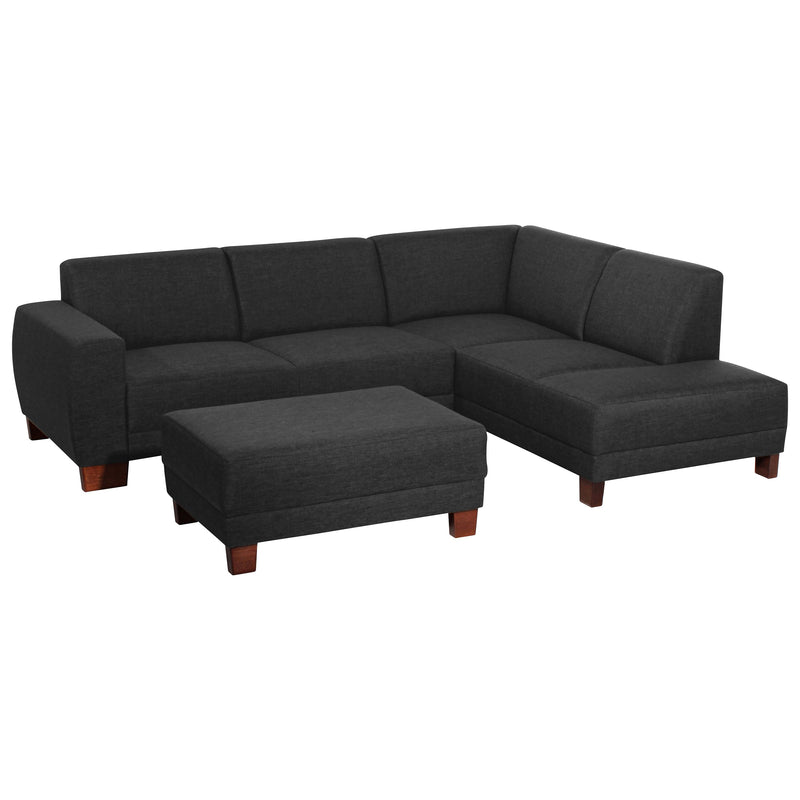 Max Winzer Sofa 2,5-Sitzer links mit Ecksofa rechts Blackpool schwarz