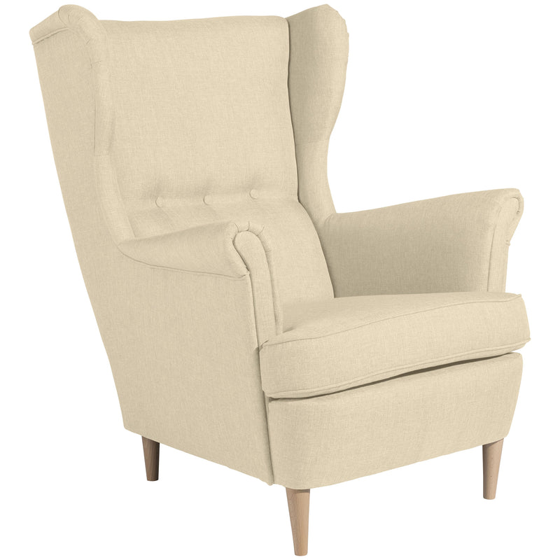 Fauteuil à oreilles Max Winzer Clint beige