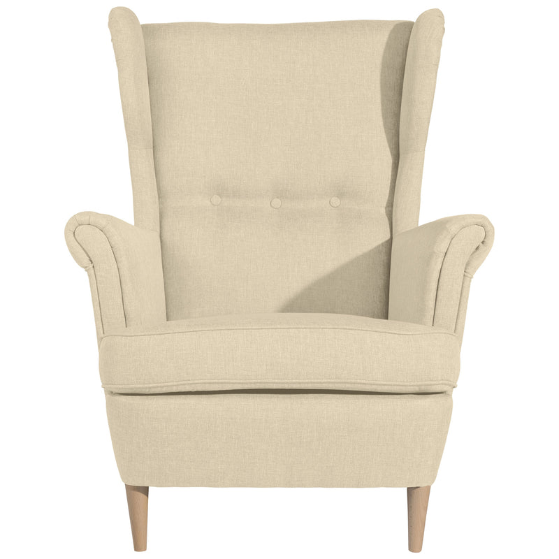 Fauteuil à oreilles Max Winzer Clint beige