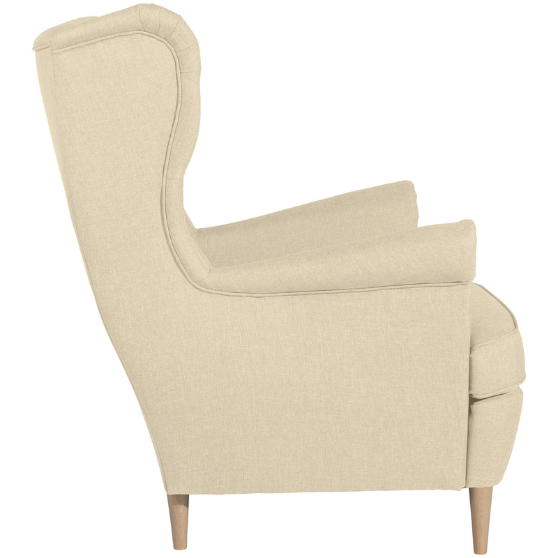 Fauteuil à oreilles Max Winzer Clint beige