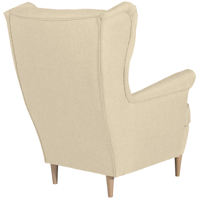 Fauteuil à oreilles Max Winzer Clint beige