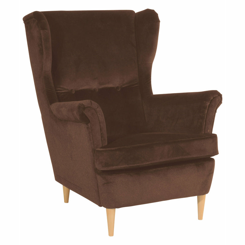 Fauteuil à oreilles Max Winzer Clint marron