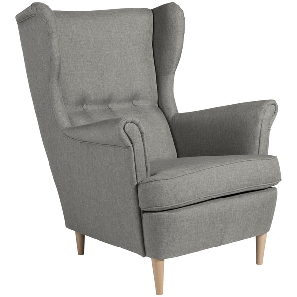 Fauteuil à oreilles Clint de Max Winzer gris clair