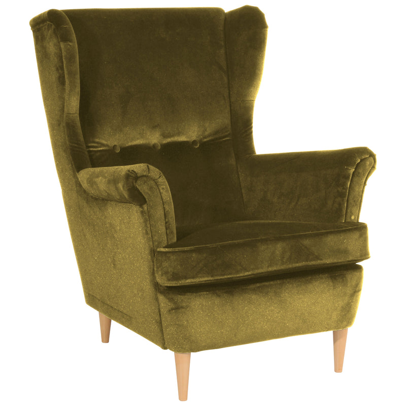 Fauteuil à oreilles Max Winzer Clint olive