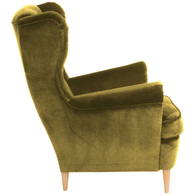 Fauteuil à oreilles Max Winzer Clint olive