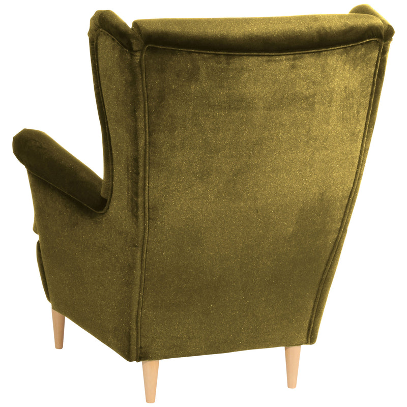 Fauteuil à oreilles Max Winzer Clint olive