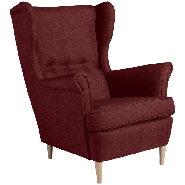 Fauteuil à oreilles Max Winzer Clint rouge