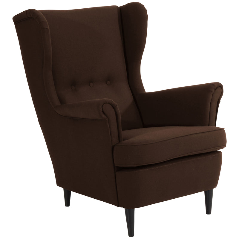 Fauteuil à oreilles Max Winzer Clint chocolat