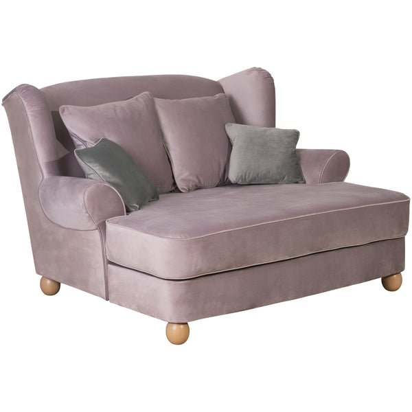 Fauteuil Max Winzer Big comprenant 4 coussins décoratifs 2x 55x55 et 2x 40x40cm Harvard rosé avec 2x coussins gris (40x40cm)