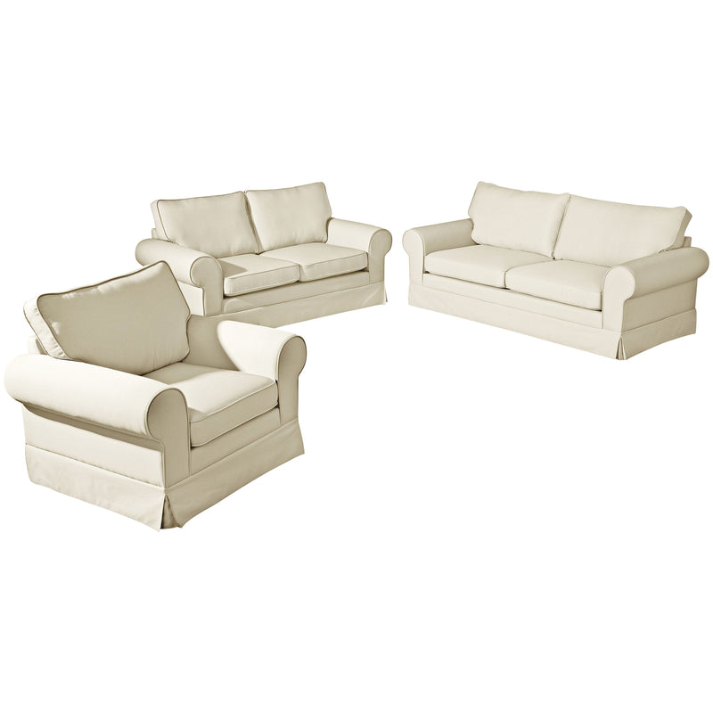 Max Winzer Sofa 3-Sitzer (2-geteilt) inkl. Zierkissen Hillary creme