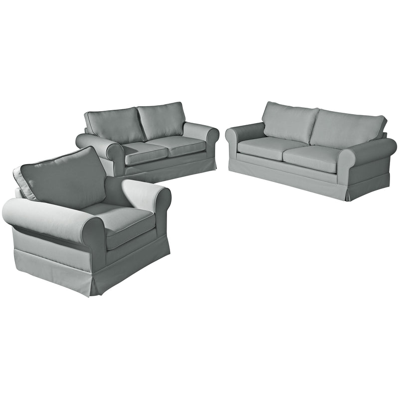 Max Winzer Sofa 3-Sitzer (2-geteilt) inkl. Zierkissen Hillary grau