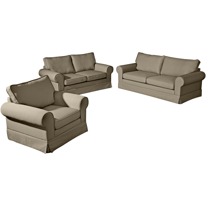 Max Winzer Sofa 3-Sitzer (2-geteilt) inkl. Zierkissen Hillary sahara