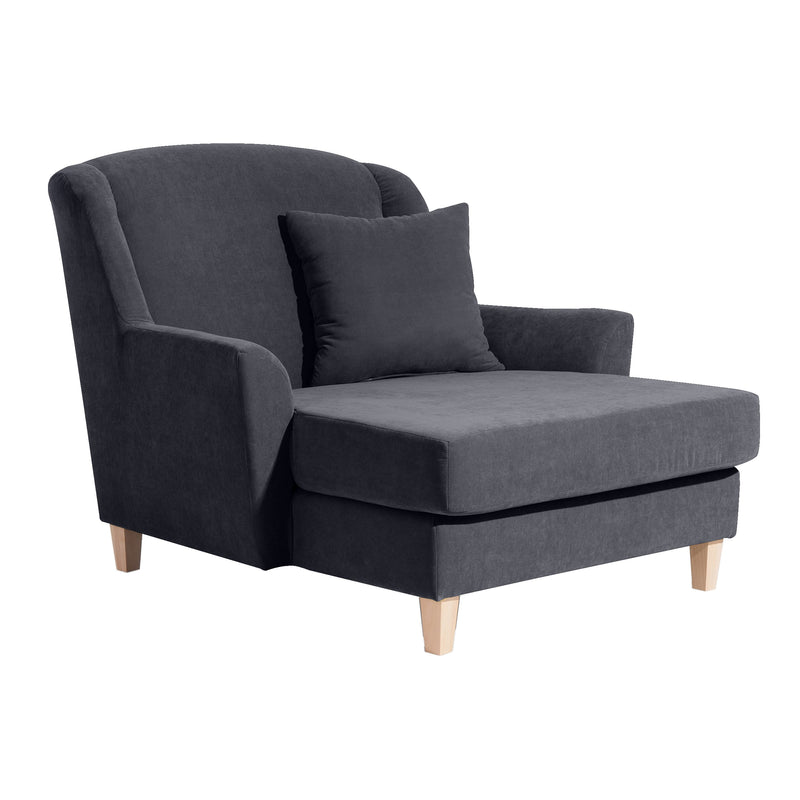 Max Winzer Grote fauteuil inclusief 1x sierkussen 55x55cm Judith antraciet