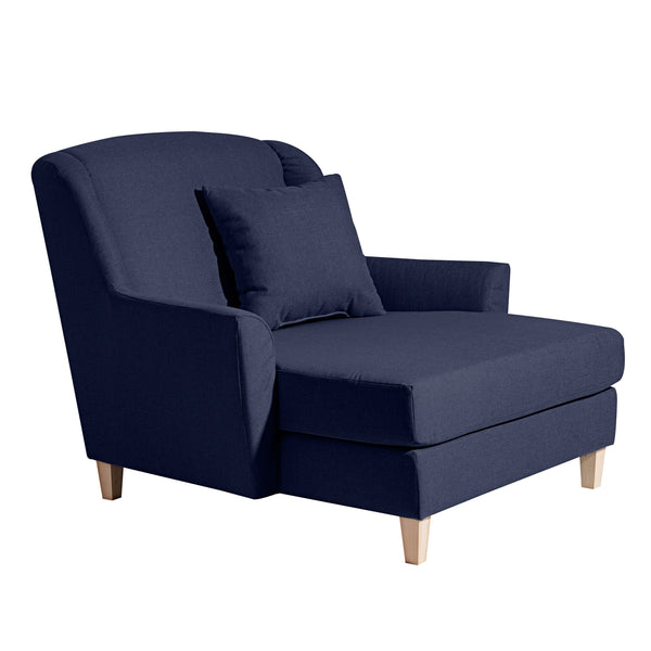 Fauteuil Max Winzer Big avec 1 coussin décoratif 55x55cm Judith bleu foncé