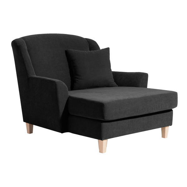 Max Winzer Grote fauteuil inclusief 1x sierkussen 55x55cm Judith zwart