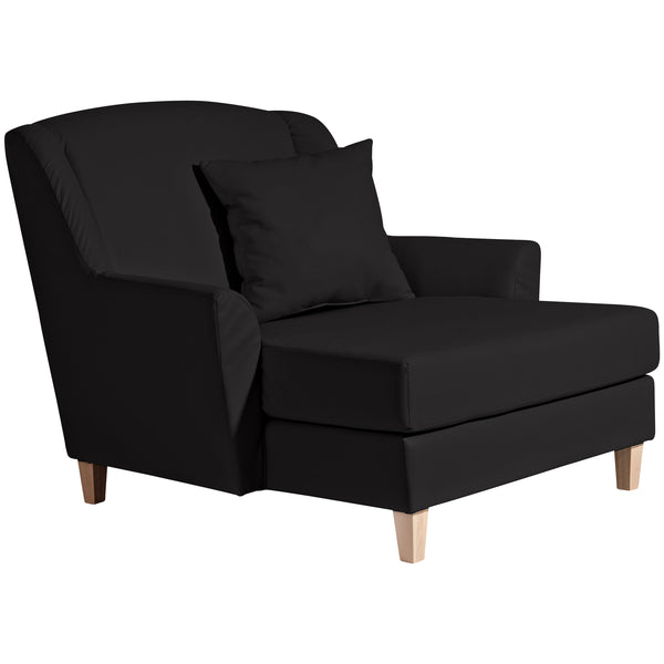 Fauteuil Max Winzer Big avec 1x coussin décoratif 55x55cm Judith noir