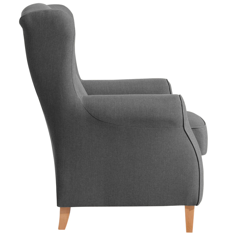 Fauteuil à oreilles Lorris de Max Winzer anthracite