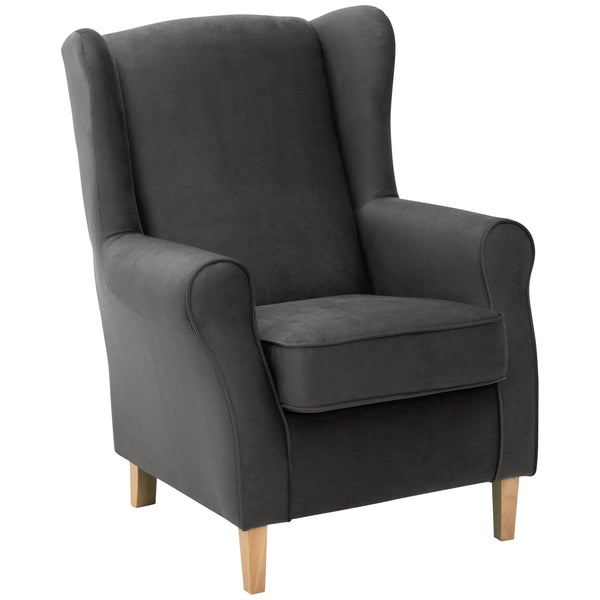 Fauteuil à oreilles Lorris de Max Winzer anthracite