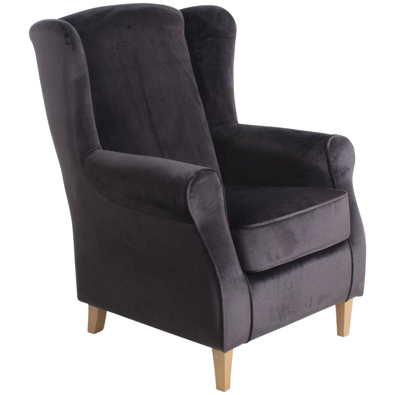 Fauteuil à oreilles Lorris de Max Winzer anthracite