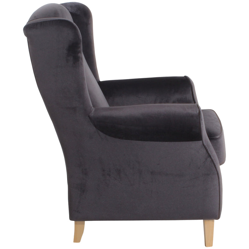 Fauteuil à oreilles Lorris de Max Winzer anthracite