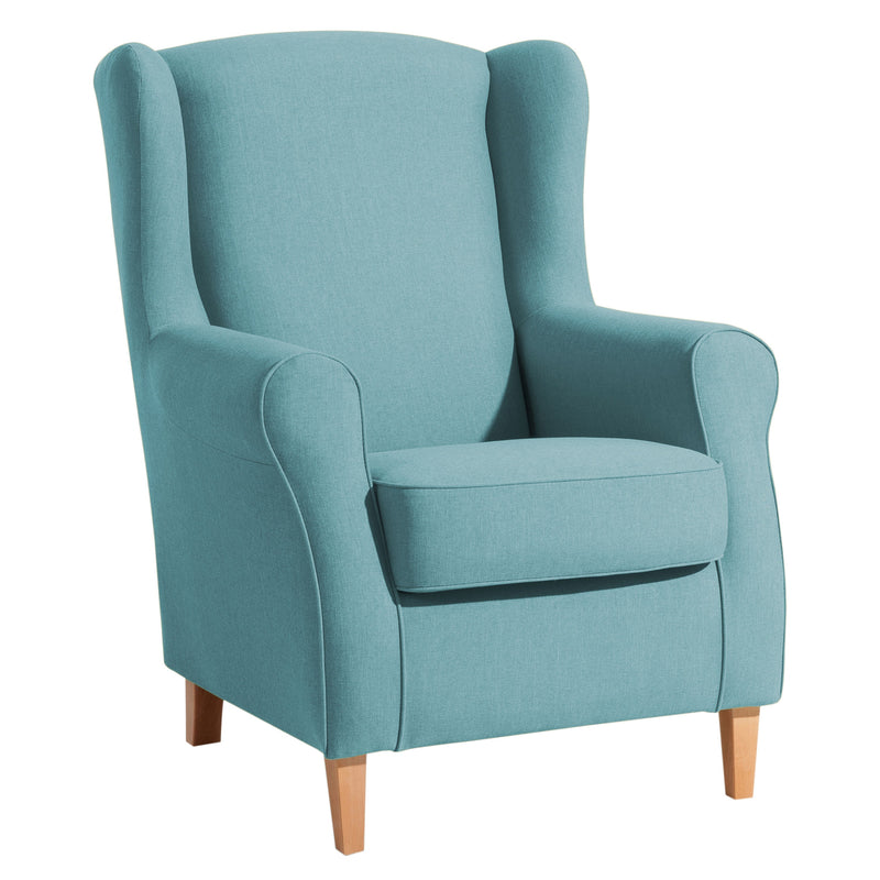 Fauteuil à oreilles Max Winzer Lorris aqua