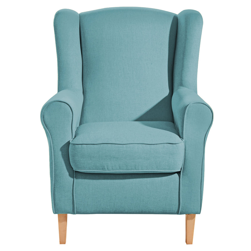 Fauteuil à oreilles Max Winzer Lorris aqua