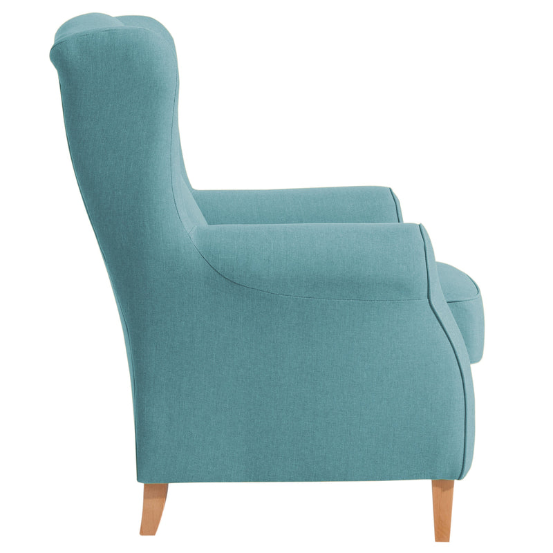 Fauteuil à oreilles Max Winzer Lorris aqua