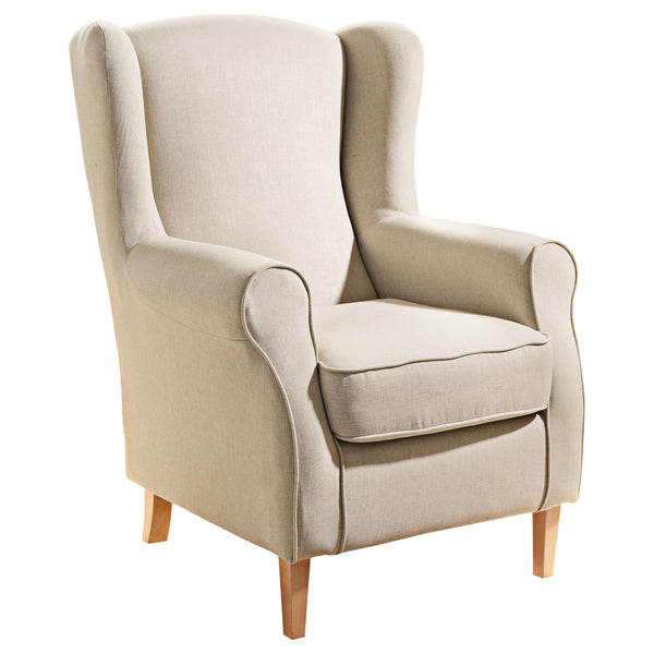 Fauteuil à oreilles Lorris beige de Max Winzer