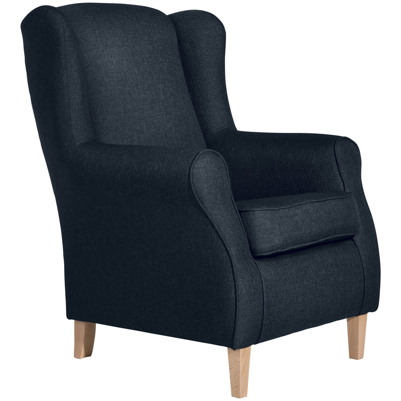 Fauteuil à oreilles Lorris bleu de Max Winzer