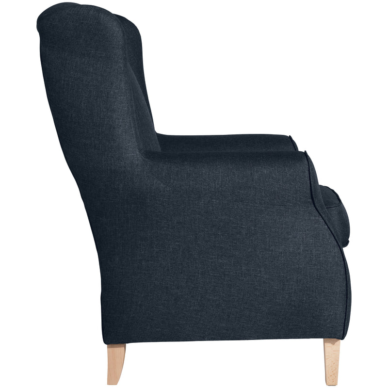 Fauteuil à oreilles Lorris bleu de Max Winzer