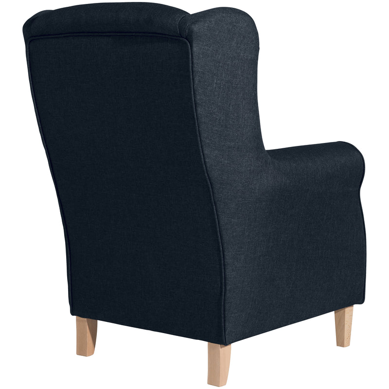 Fauteuil à oreilles Lorris bleu de Max Winzer