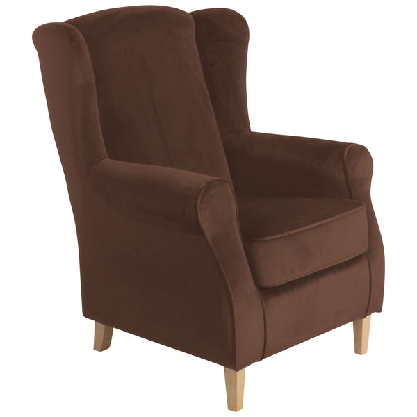 Fauteuil à oreilles Lorris marron de Max Winzer