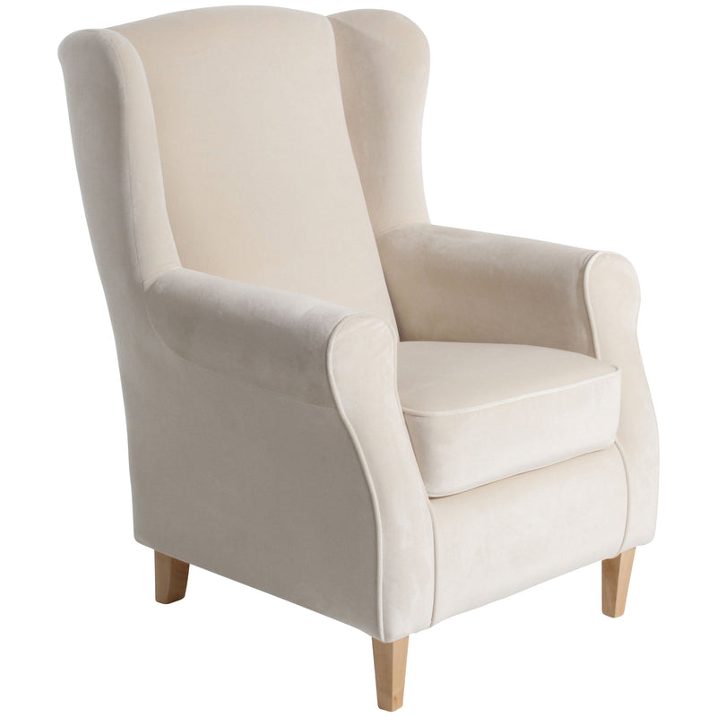 Fauteuil à oreilles Max Winzer Lorris crème