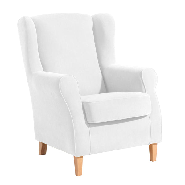 Fauteuil à oreilles Max Winzer Lorris crème