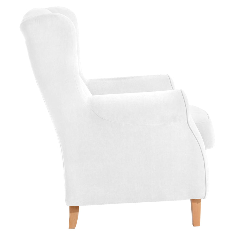 Fauteuil à oreilles Max Winzer Lorris crème