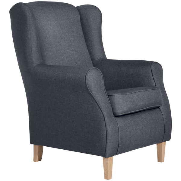 Fauteuil à oreilles Max Winzer Lorris denim