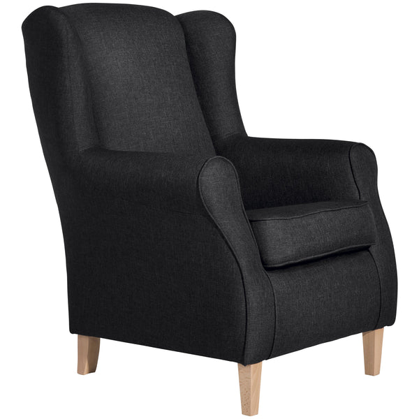 Fauteuil à oreilles Max Winzer Lorris graphite