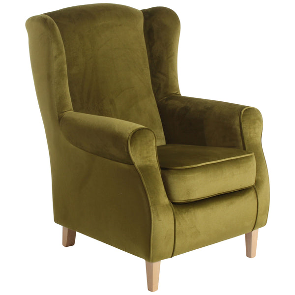 Fauteuil à oreilles Lorris de Max Winzer olive