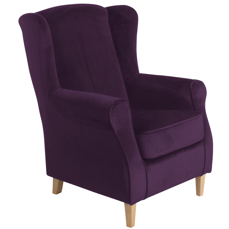 Fauteuil à oreilles Lorris violet de Max Winzer