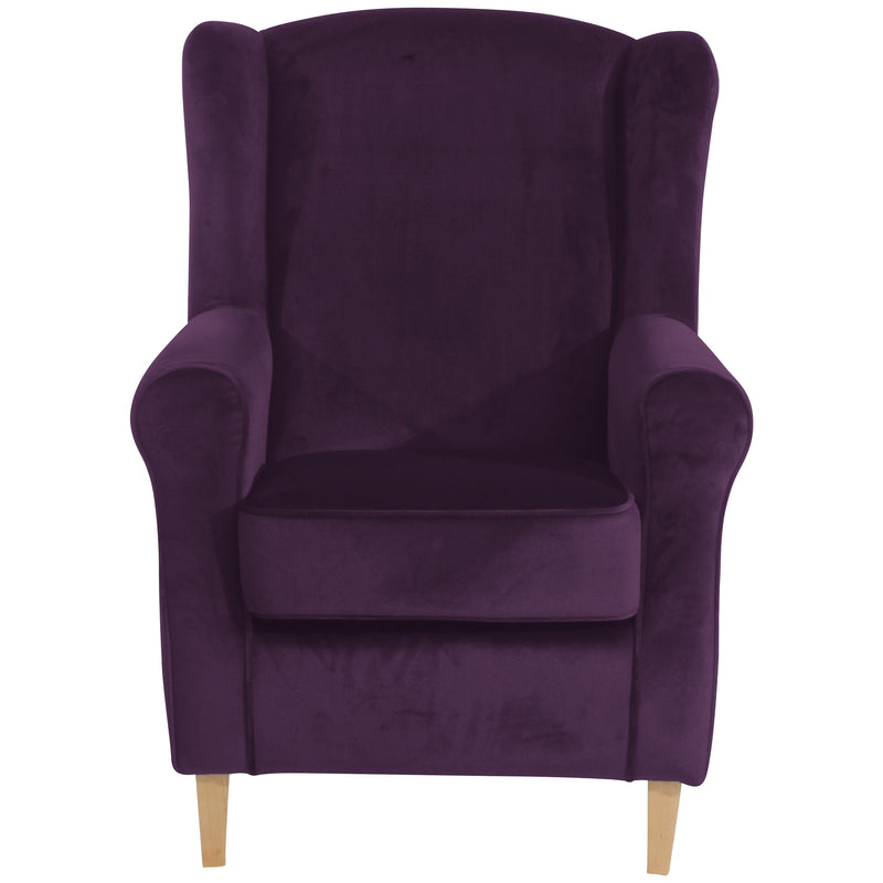 Fauteuil à oreilles Lorris violet de Max Winzer