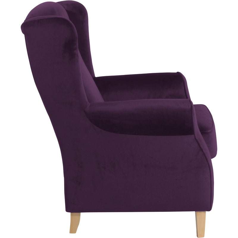 Fauteuil à oreilles Lorris violet de Max Winzer