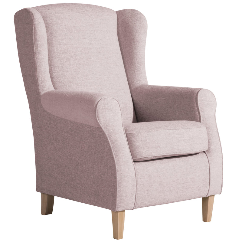 Fauteuil à oreilles Max Winzer Lorris rosé