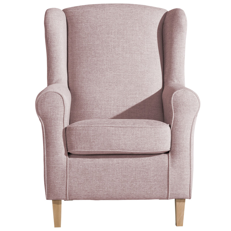 Fauteuil à oreilles Max Winzer Lorris rosé