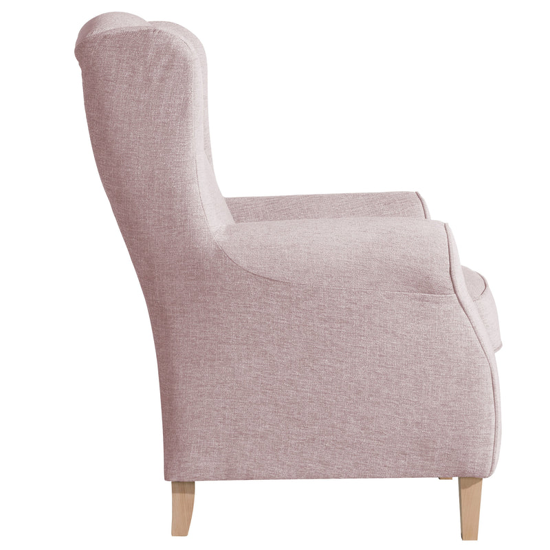 Fauteuil à oreilles Max Winzer Lorris rosé