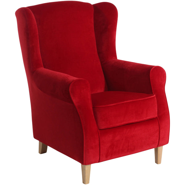 Fauteuil à oreilles Lorris rouge de Max Winzer