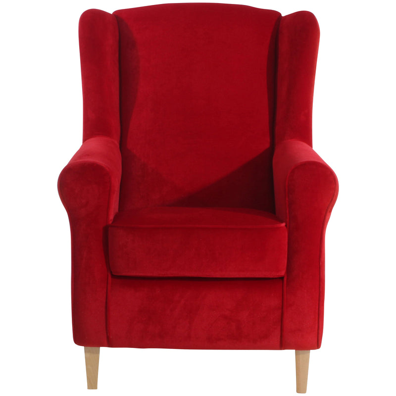 Fauteuil à oreilles Lorris rouge de Max Winzer