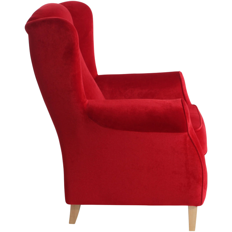 Fauteuil à oreilles Lorris rouge de Max Winzer