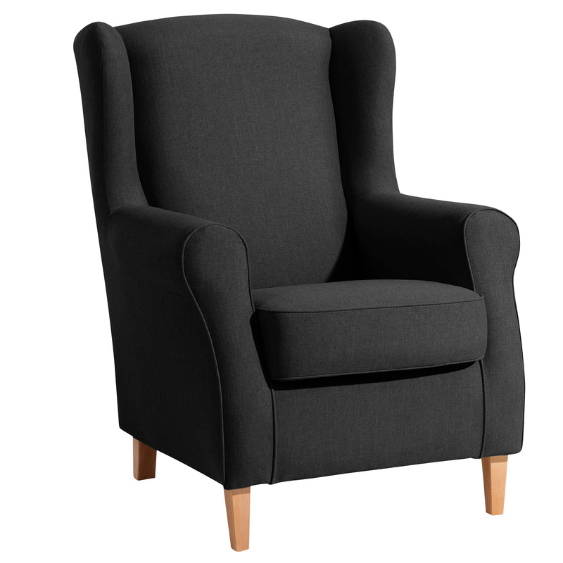 Fauteuil à oreilles Lorris noir de Max Winzer