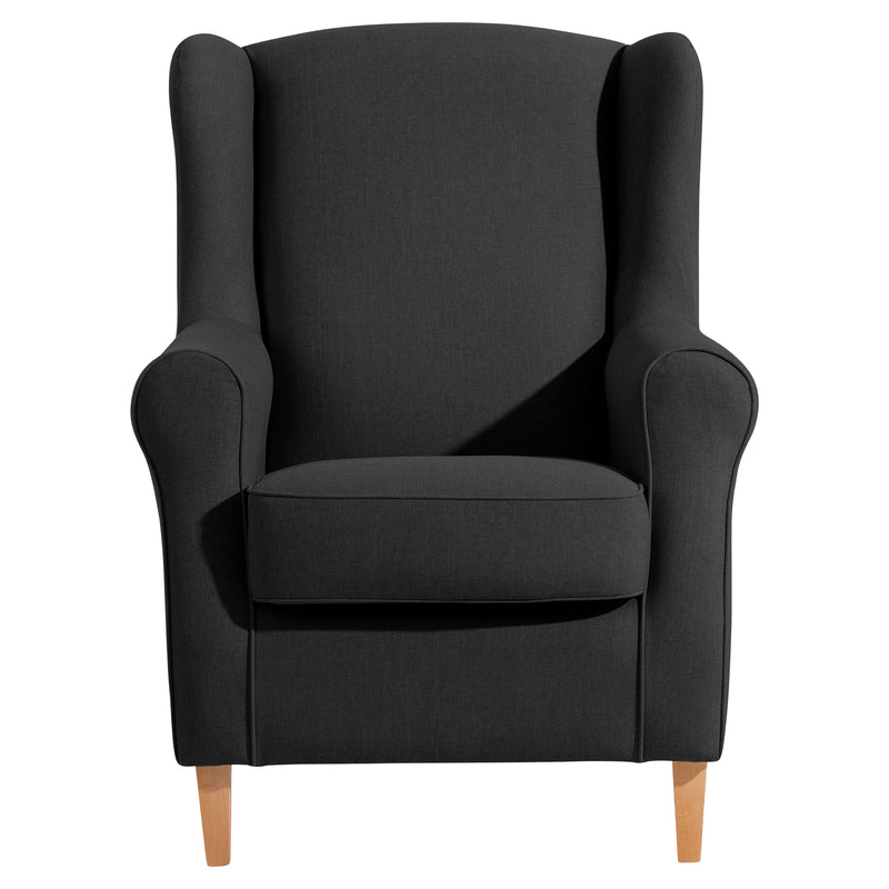 Fauteuil à oreilles Lorris noir de Max Winzer