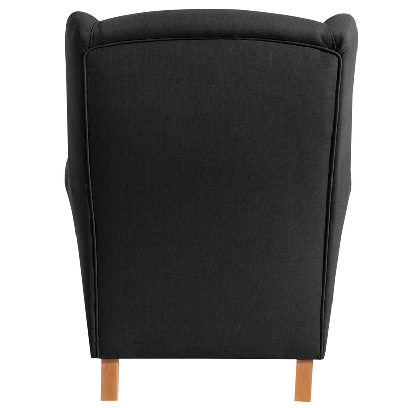 Fauteuil à oreilles Lorris noir de Max Winzer